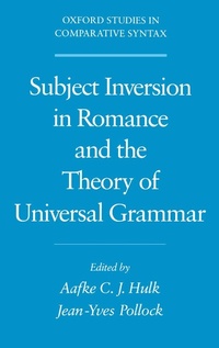 Enlarge image Cover: Subject Inversion in Romance and the Theory of Universal Grammar - OUP USA