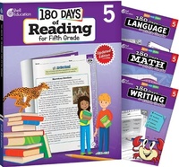 Enlarge image Cover: 180 Days (TM): Reading, Math, Writing, & Language for Grade 5: 4-Book Set - Shell Educational Publishing