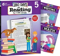 Enlarge image Cover: 180 Days (TM): Reading, Writing and Math for Grade 5: 3-Book Set - Shell Educational Publishing