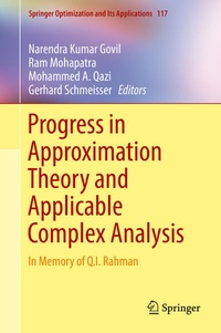 Enlarge image Cover: Progress in Approximation Theory and Applicable Complex Analysis - Springer