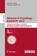 Cover: Advances in Cryptology - ASIACRYPT 2016 - Springer