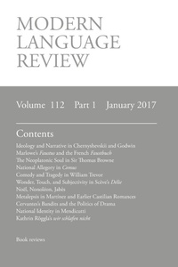 Enlarge image Cover: Modern Language Review (112 - Modern Humanities Research Association
