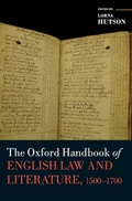 Cover: The Oxford Handbook of English Law and Literature, 1500-1700 - Oxford University Press