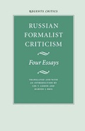 Cover: Russian Formalist Criticism - University of Nebraska Press
