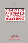 Cover: Analysis of Arithmetic for Mathematics Teaching - Routledge