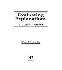 Enlarge image Cover: Evaluating Explanations - Psychology Press