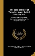 Cover: The Book of Rules of Tyconius Newly Edited From the Mss. - Wentworth Press