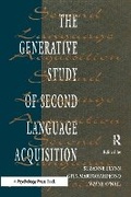Cover: The Generative Study of Second Language Acquisition - Psychology Press
