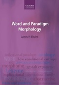 Cover: Word and Paradigm Morphology - OUP eBook