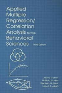 Enlarge image Cover: Applied Multiple Regression/Correlation Analysis for the Behavioral Sciences - Routledge