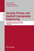 Cover: Security, Privacy, and Applied Cryptography Engineering - Springer