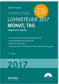 Abbildung von: Tabelle, Lohnsteuer 2017 Monat, Tag - Stollfuß