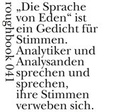Cover: Die Sprache von Eden - Urs Engeler