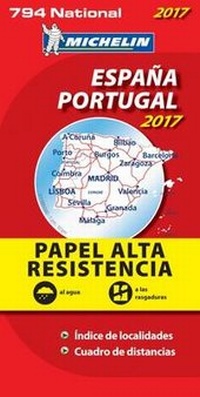 Abbildung von: Espana & Portugal 2017 - High Resistance National Map 794 - Michelin Editions des Voyages