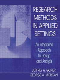 Enlarge image Cover: Research Methods in Applied Settings - Lawrence Erlbaum Associates Inc