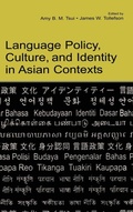Cover: Language Policy, Culture, and Identity in Asian Contexts - Routledge