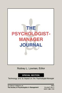Enlarge image Cover: The Psychologist-Manager Journal - Routledge