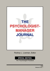 Enlarge image Cover: The Psychologist-Manager Journal - Routledge