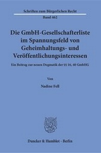 Abbildung von: Die GmbH-Gesellschafterliste im Spannungsfeld von Geheimhaltungs- und Veröffentlichungsinteressen. - fibre