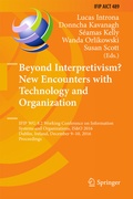 Cover: Beyond Interpretivism? New Encounters with Technology and Organization - Springer