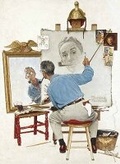 Cover: Norman Rockwell's Triple Self-Portrait Notebook - Dover Publications Inc.