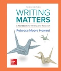 Cover: Writing Matters: A Handbook for Writing and Research (Comprehensive Edition with Exercises) - McGraw-Hill Education