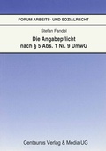 Abbildung von: Die Angabepflicht nach § 5 Abs. 1 Nr. 9 UmwG - Centaurus Verlag & Media