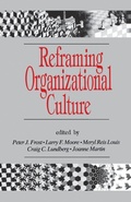 Cover: Reframing Organizational Culture - SAGE Publications Inc