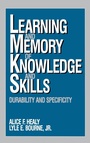 Cover: Learning and Memory of Knowledge and Skills - SAGE Publications Inc