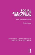 Cover: Social Analysis of Education - Routledge