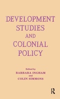 Cover: Development Studies and Colonial Policy - Routledge