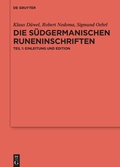 Cover: Die s&uuml;dgermanischen Runeninschriften - De Gruyter