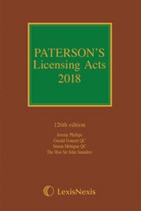 Abbildung von: Paterson's Licensing Acts 2018 - Butterworths Law