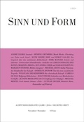 Cover: Sinn und Form 6/2016 - SINN und FORM