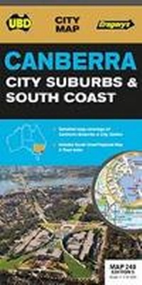 Abbildung von: Canberra City Suburbs & South Coast Map 248 5th ed - UBD Gregory's