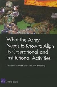 Enlarge image Cover: What the Army Needs to Know to Align its Operational and Institutional Activities - RAND