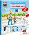 Cover: WAS IST WAS Kindergarten Malen R&auml;tseln Stickern Unterwegs im Stra&szlig;enverkehr - Tessloff Verlag Ragnar Tessloff GmbH & Co. KG