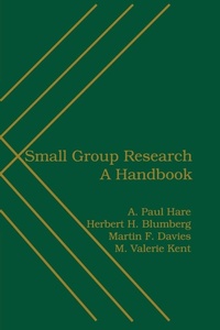 Enlarge image Cover: Small Group Research - Praeger Publishers Inc