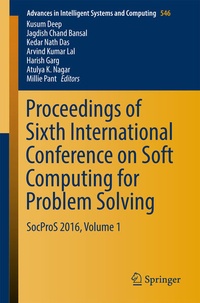 Enlarge image Cover: Proceedings of Sixth International Conference on Soft Computing for Problem Solving - Springer