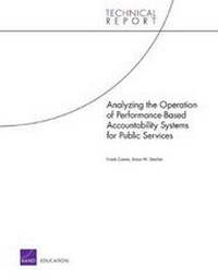 Enlarge image Cover: Analyzing the Operation of Performance-Based Accountability Systems for Public Services - RAND