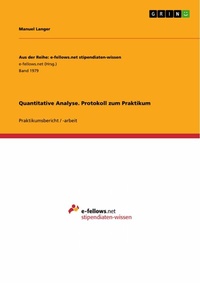 Abbildung von: Quantitative Analyse. Protokoll zum Praktikum - GRIN Verlag