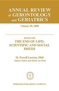 Cover: Annual Review of Gerontology and Geriatrics v. 20; Focus on the End of Life - Scientific and Social Issues - Springer Publishing Company