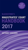 Cover: Blackstone's Magistrates' Court Handbook 2017 - OUP eBook