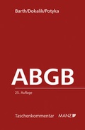 Cover: ABGB Das Allgemeine b&uuml;rgerliche Gesetzbuch - Manz