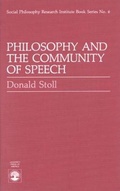 Cover: Philosophy and the Community of Speech - University Press of America