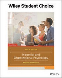 Enlarge image Cover: Industrial and Organizational Psychology - Wiley