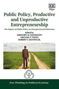 Cover: Public Policy, Productive and Unproductive Entrepreneurship - Edward Elgar Publishing