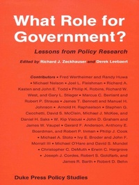 Enlarge image Cover: What Role for Government? - Duke University Press