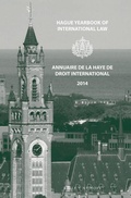 Cover: Hague Yearbook of International Law / Annuaire de La Haye de Droit International, Vol. 27 (2014) - Martinus Nijhoff
