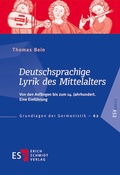 Cover: Deutschsprachige Lyrik des Mittelalters - Erich Schmidt Verlag